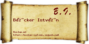 Böcker István névjegykártya